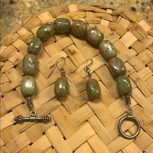 Matching bracelet and earrings